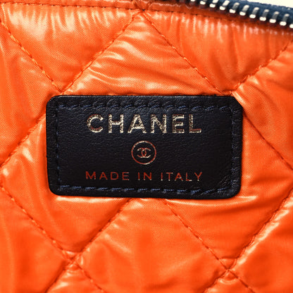 Chanel Denim Large Deauville Pouch Clutch Blue Orange 6 of 11