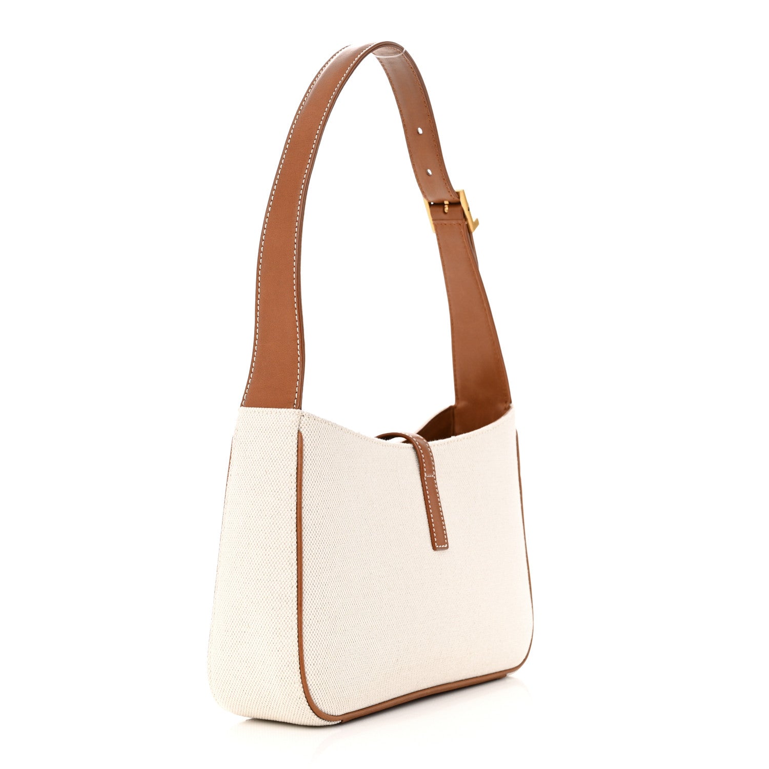 Saint Laurent Smooth Calfskin Canvas Le 5 A 7 Hobo Natural Beige Brick 3 of 11