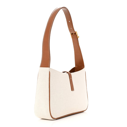 Saint Laurent Smooth Calfskin Canvas Le 5 A 7 Hobo Natural Beige Brick 3 of 11