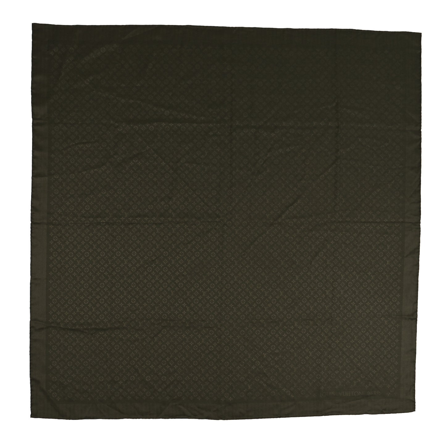 Silk Wool Monogram Shawl Green