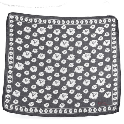 Alexander McQueen Silk Chiffon Flower Skull Scarf Black Ivory 1 of 5