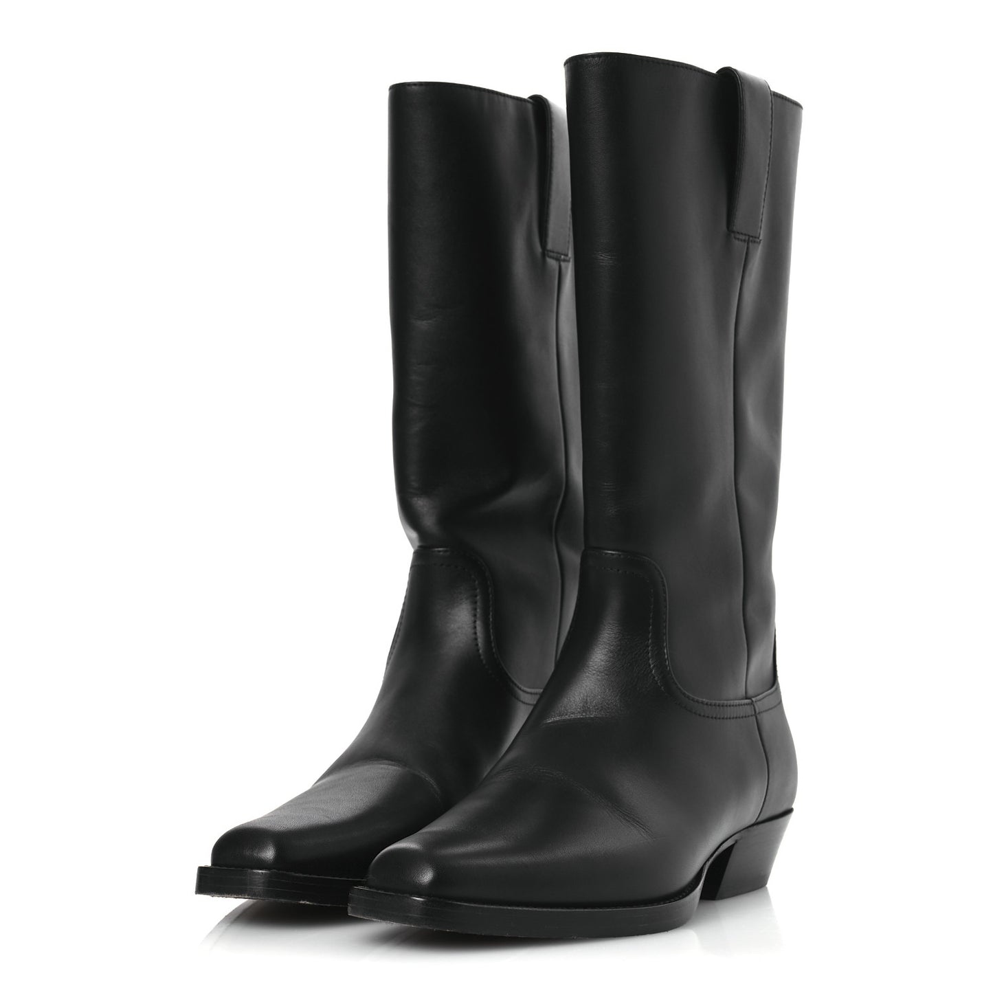 Calfskin CC High Boots 39.5 Black