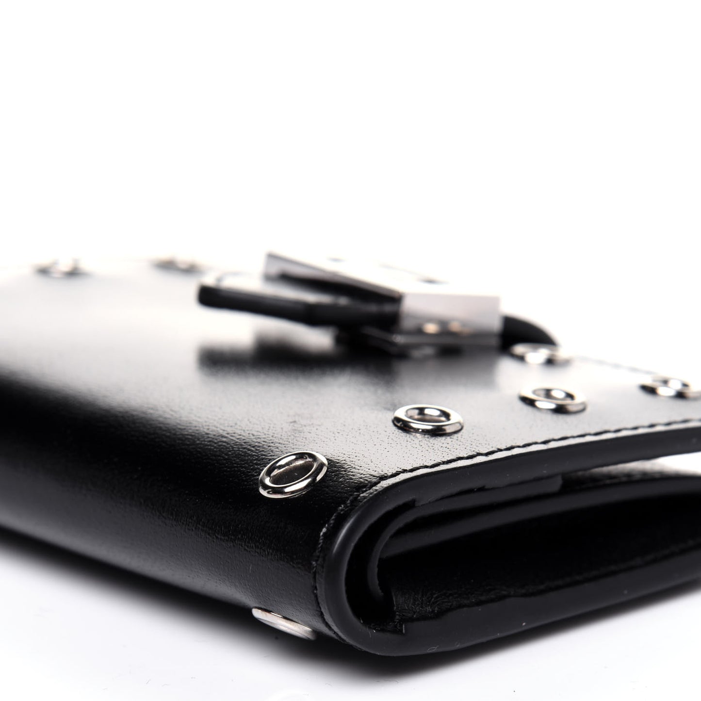 Calfskin Eyelet GV3 Card Case Black