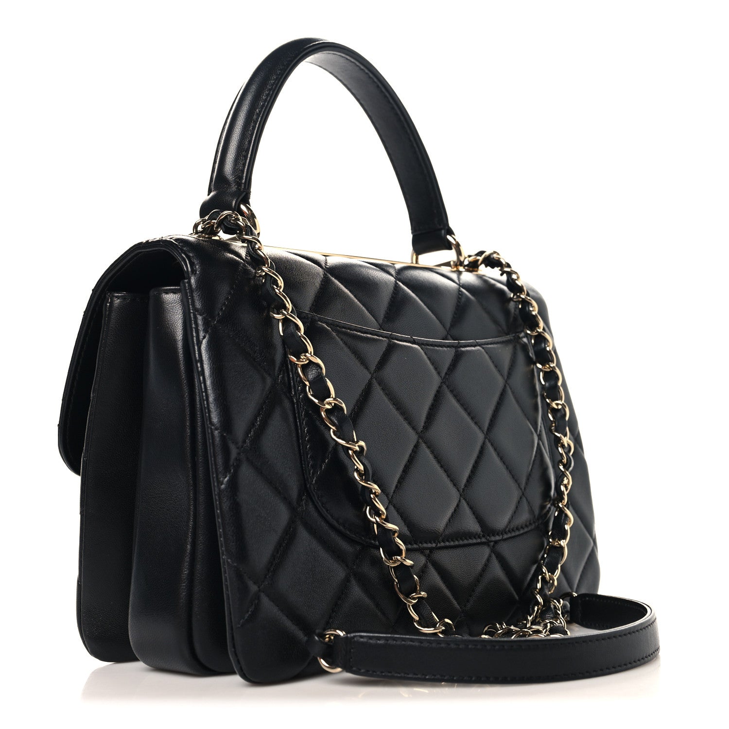 Chanel Lambskin Quilted Small Trendy CC Dual Handle Flap Bag Black 3 of 12