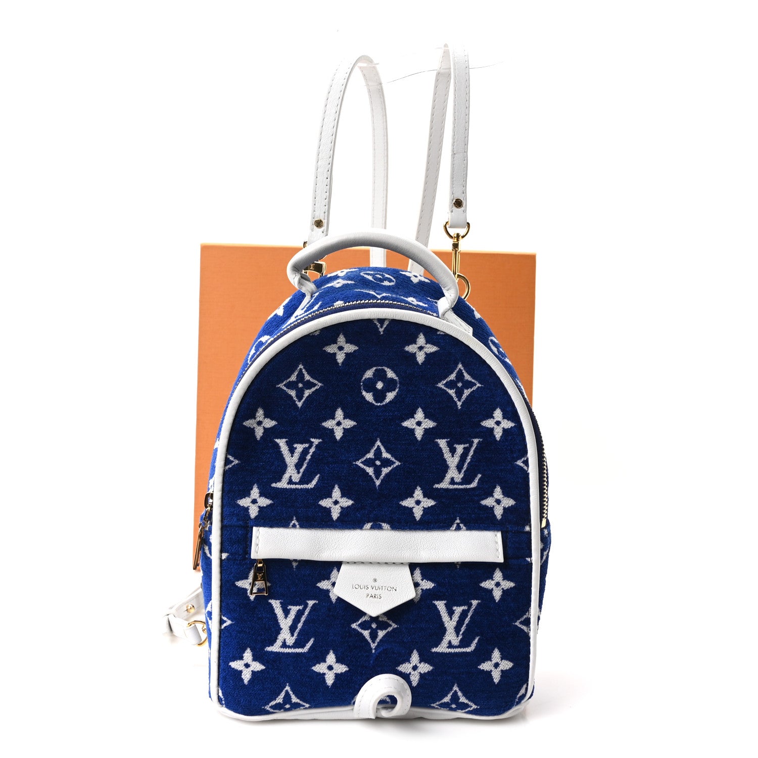 Louis Vuitton Jacquard Velvet Monogram Palm Springs Backpack Mini Blue 9 of 9