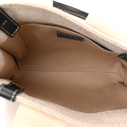 Chloe Cotton Calfskin Small Woody Ribbon Tote White Blue 5 of 10