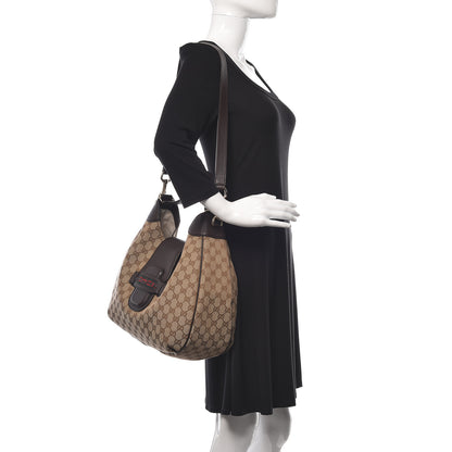 Gucci Monogram Web Medium Dressage Hobo Dark Brown 2 of 13