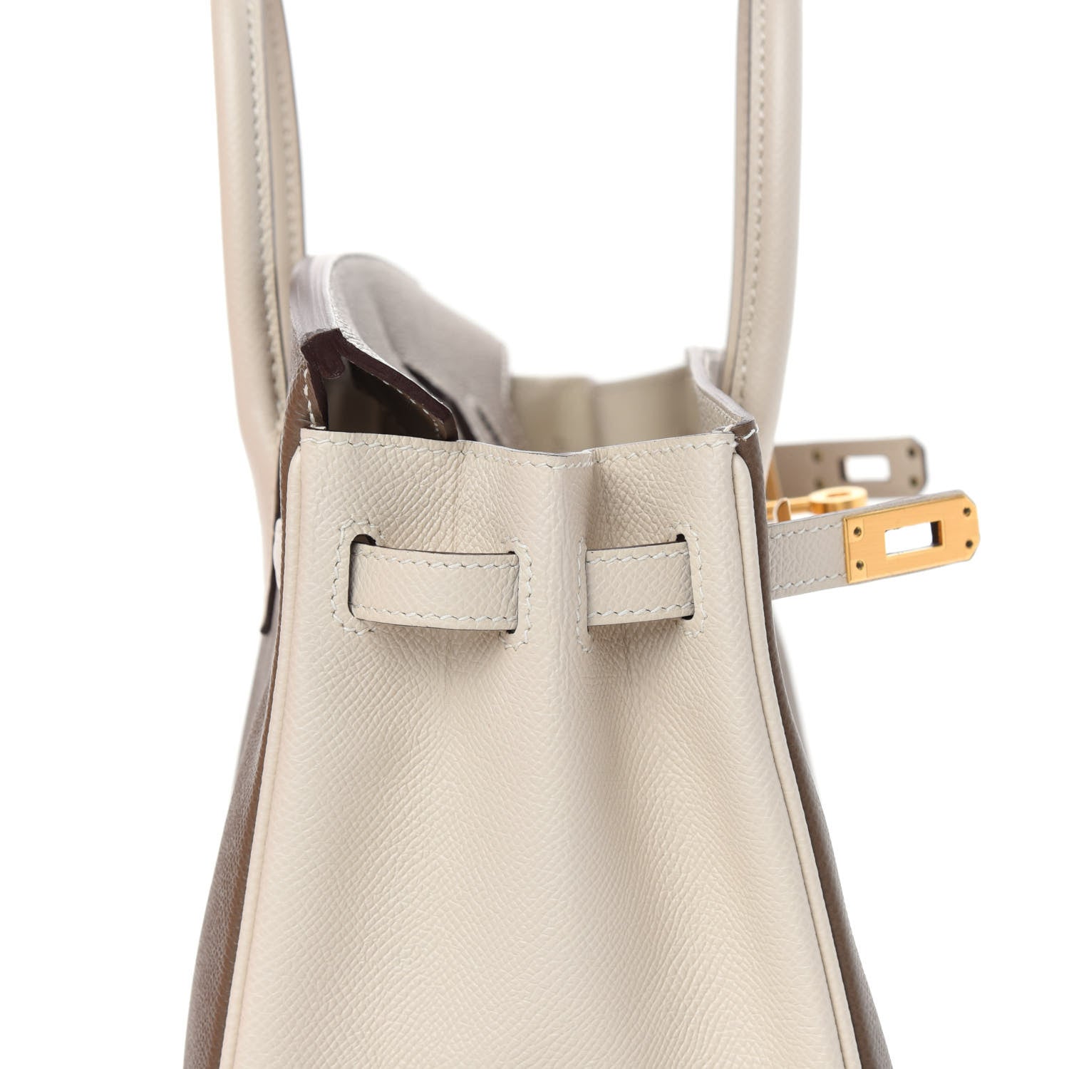 Hermes Epsom Horseshoe Birkin 25 Etoupe Craie 13 of 35