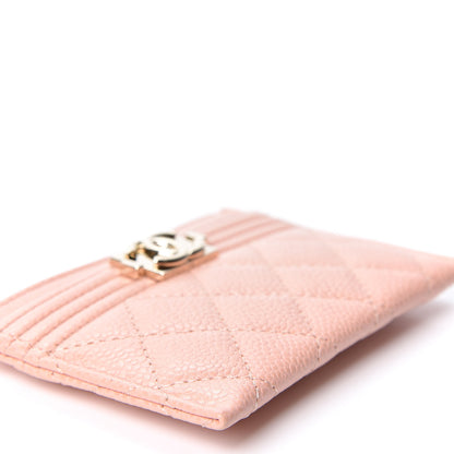 Chanel Caviar Quilted Boy Card Holder Light Pink 8 of 10