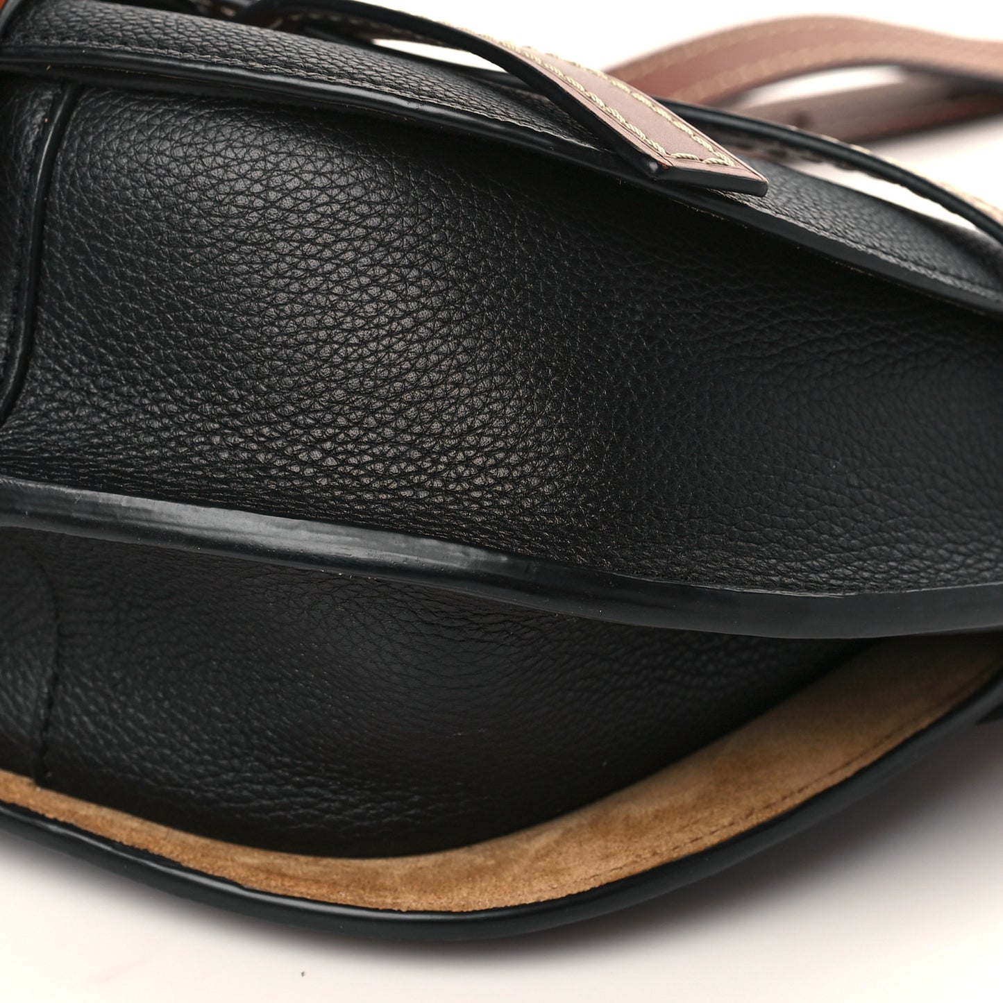 Grained Calfskin Small Gate Crossbody Bag Pecan Black
