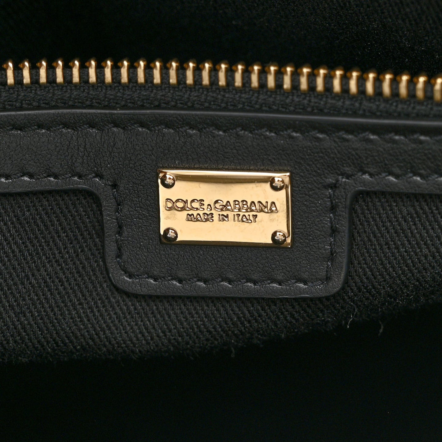 Canvas Calfskin DG Logo Shopper Black