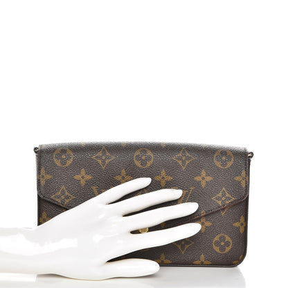 Louis Vuitton Monogram Pochette Felicie Chain Wallet Fuchsia 2 of 9