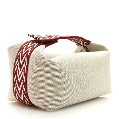 Hermes Canvas Small Bride-A-Brac Pouch Natural Rouge H 3 of 7