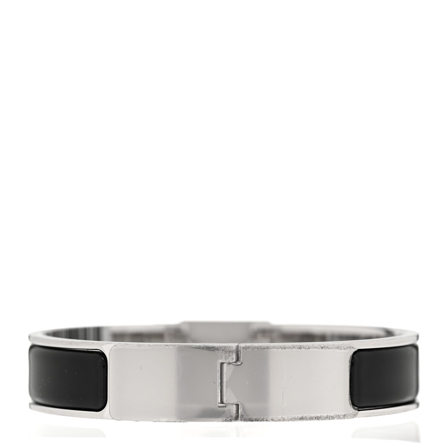 Enamel Narrow Clic Cadenas Bracelet PM Black