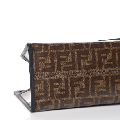 Fendi Glazed Fabric Vitello Century FF 1974 Stamp Patch Mini Peekaboo Defender Cover Mogano Panna Black 9 of 10