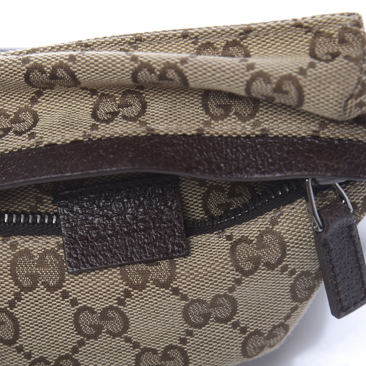 GG Monogram Double Pocket Belt Bag Dark Brown