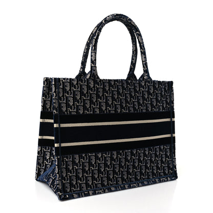 Christian Dior Oblique Velvet Medium Book Tote Blue Multicolor 3 of 10