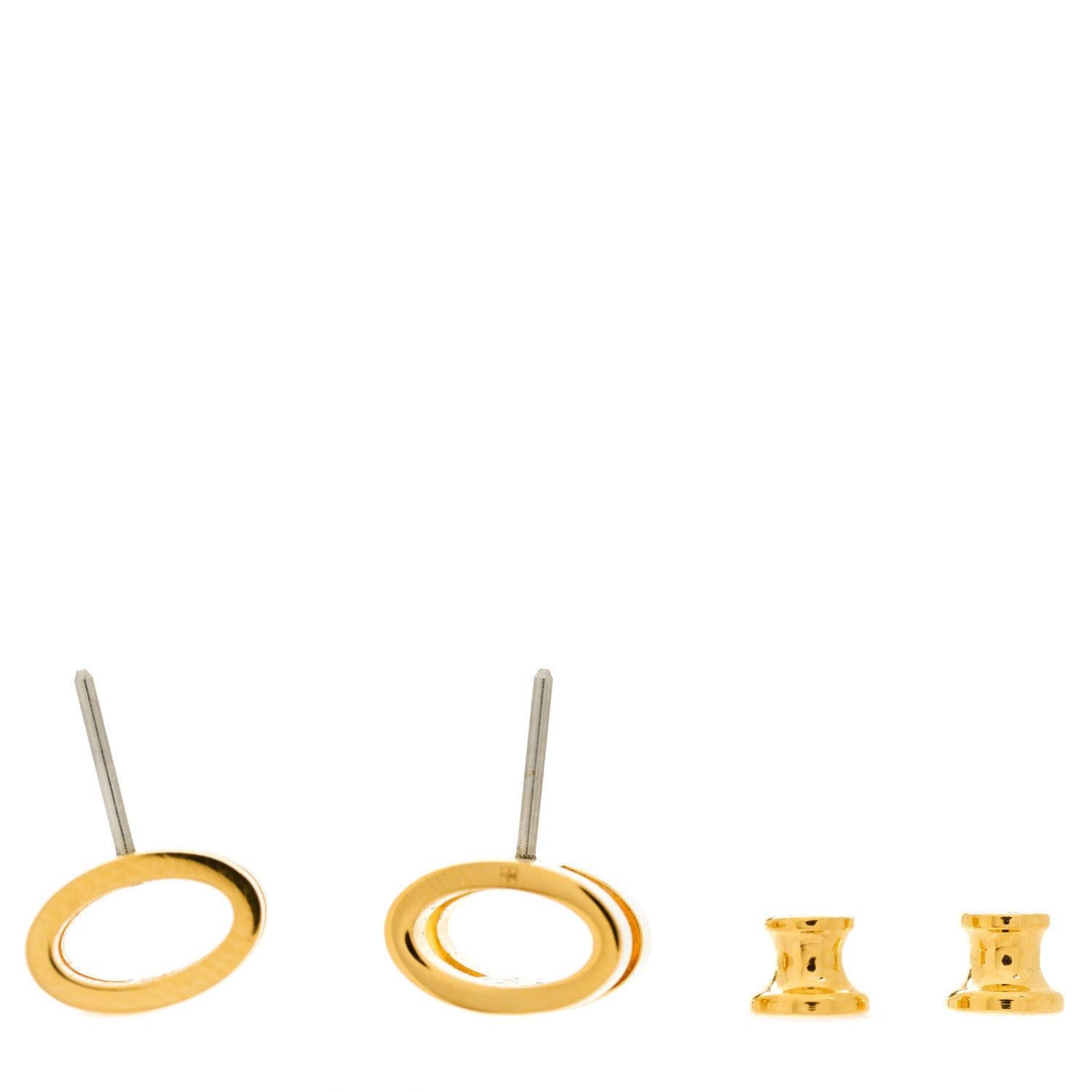 Hermes Gold Lacquered Mini Pop H Earrings White 3 of 5