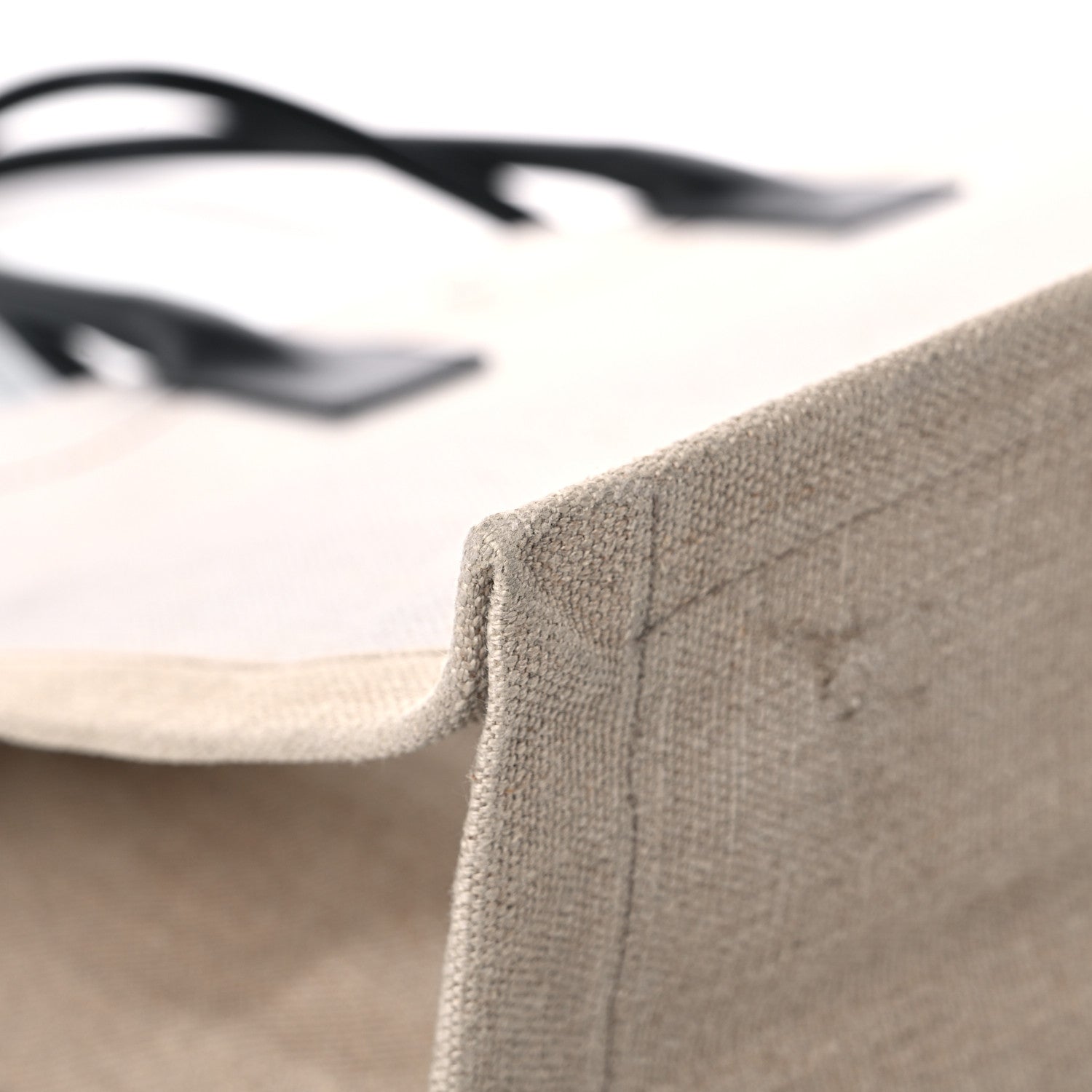 Saint Laurent Linen Calfskin Rive Gauche Tote Optic White 7 of 15