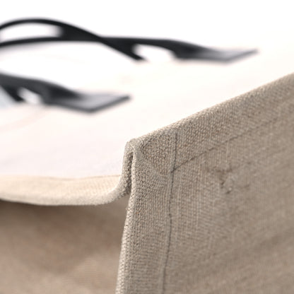 Saint Laurent Linen Calfskin Rive Gauche Tote Optic White 7 of 15