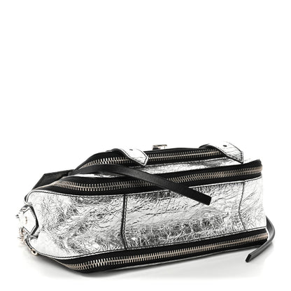 Proenza Schouler Metallic Paper Lambskin Medium PS1 Plus Zip Satchel Gun Metal 4 of 12