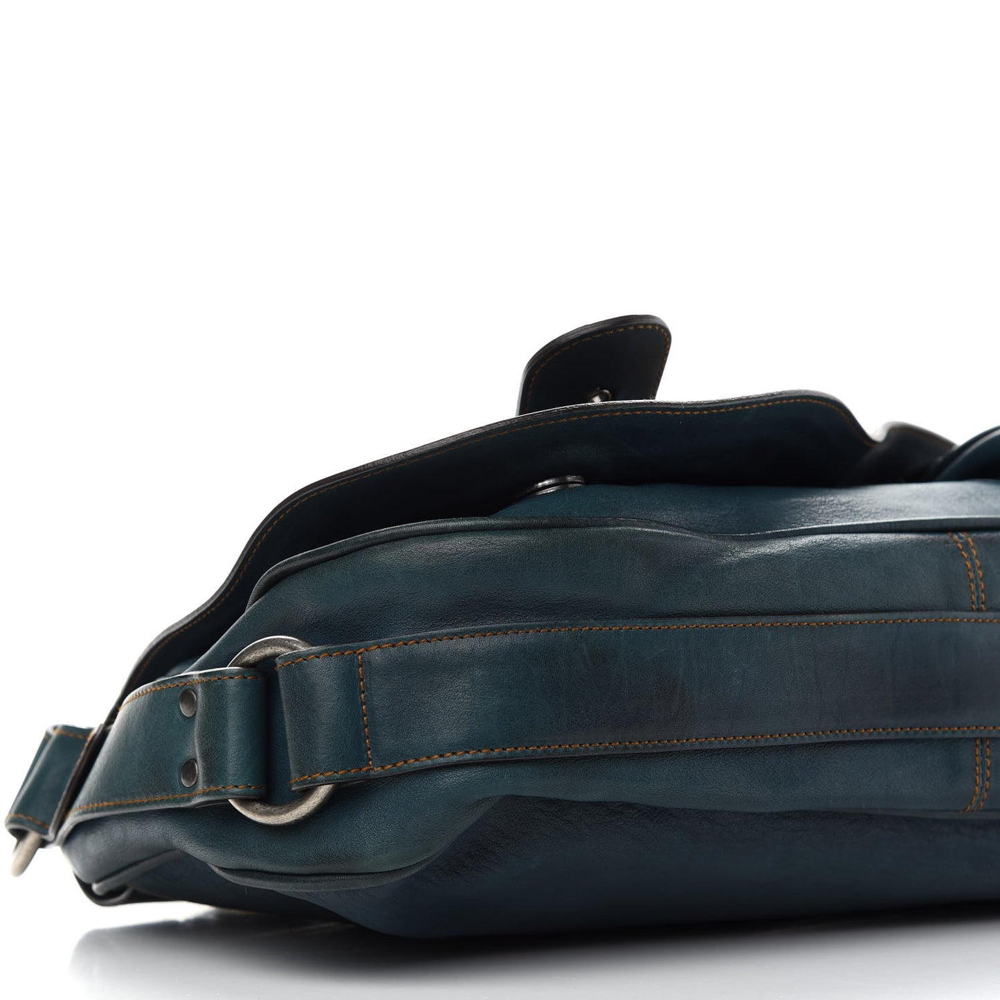 Calfskin Medium Gaucho Double Saddle Bag Dark Blue