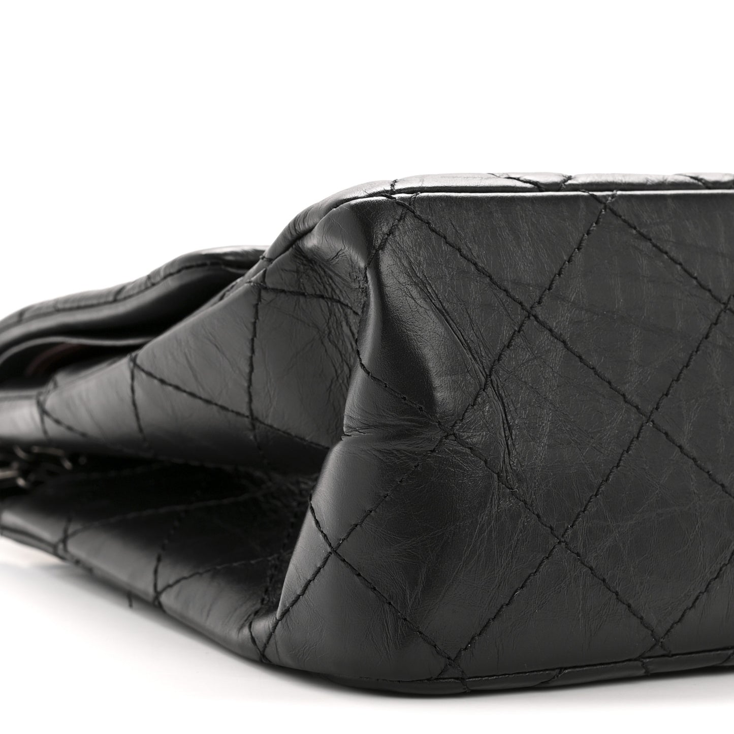 Aged Calfskin Quilted 2.55 Reissue 227 Flap Black