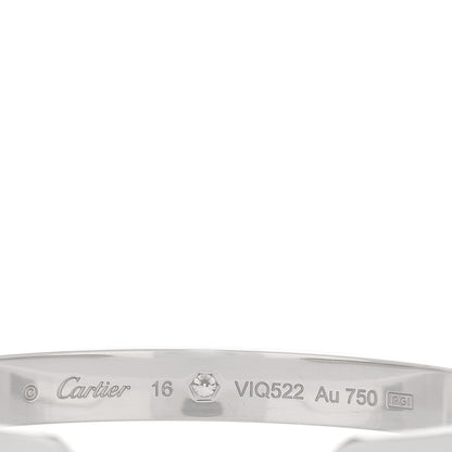 Cartier 18K White Gold 1 Diamond LOVE Cuff Bracelet 16 3 of 4
