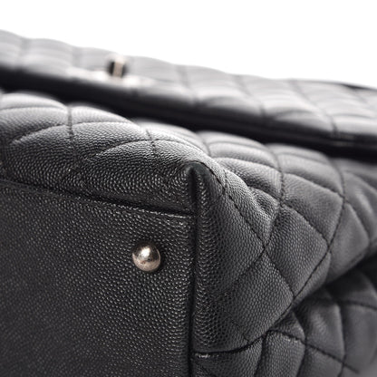 Chanel Caviar Lizard Quilted Large Coco Handle Flap Black 9 of 14