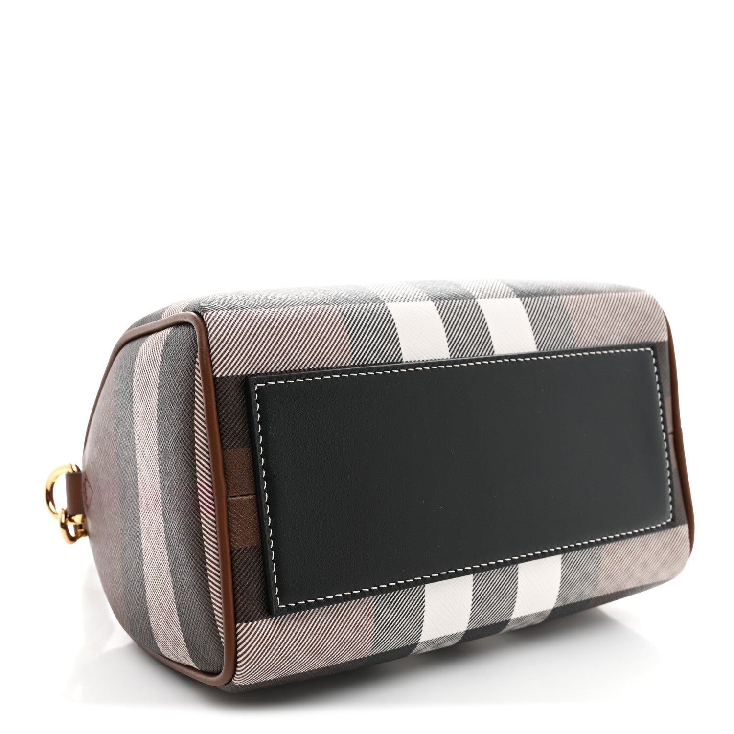 Burberry E-canvas Check Mini Bowling Bag Dark Birch Brown 4 of 9