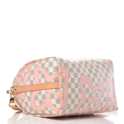 Louis Vuitton Damier Azur Tahitienne Speedy Bandouliere 30 Rose Ballerine 5 of 20