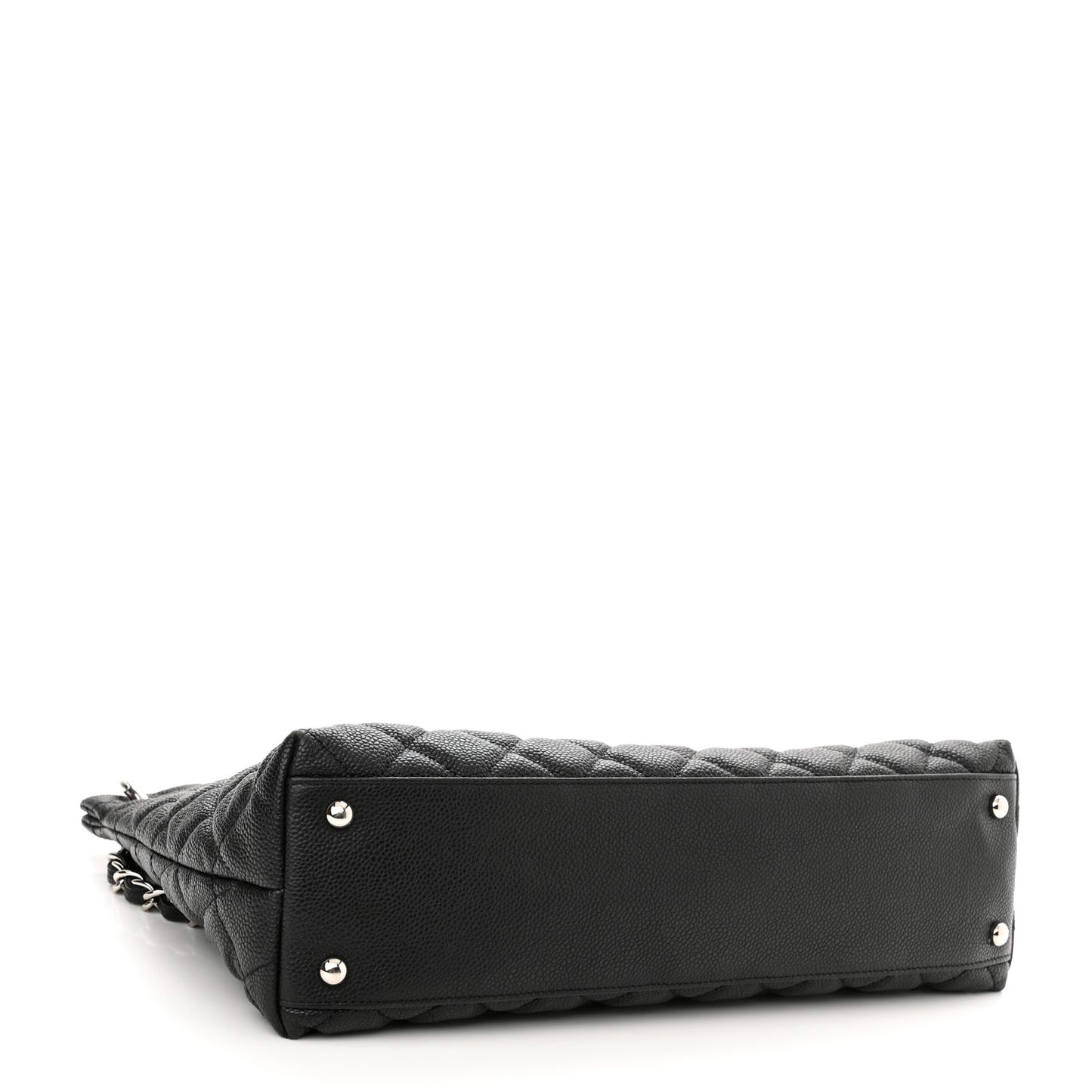 Caviar Quilted Large CC Shopping Tote Black