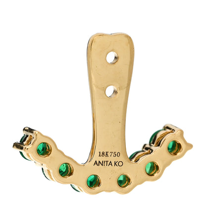 Anita Ko 18K Yellow Gold Emerald Ear Jacket Stud Earrings 4 of 5