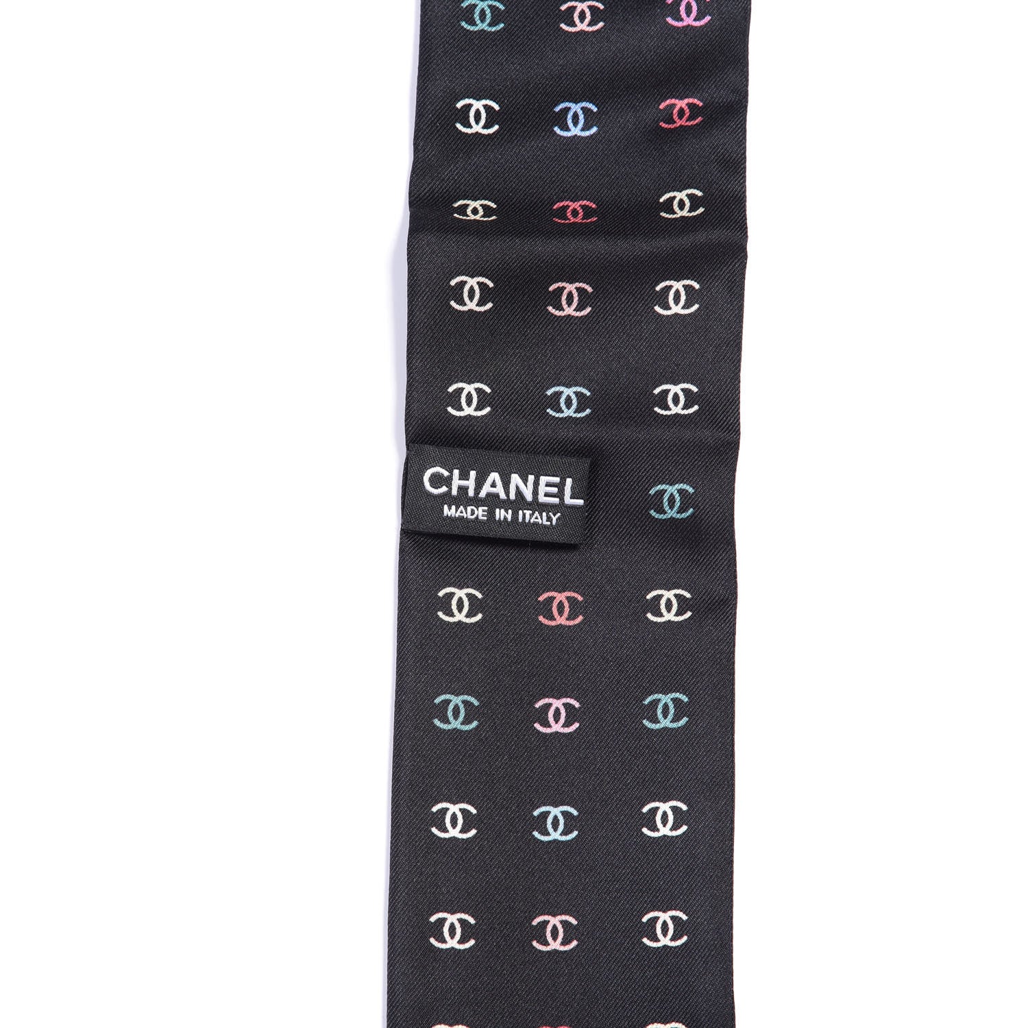 Chanel Silk Polka Dot CC Slim Bandeau Black Multicolor 3 of 3