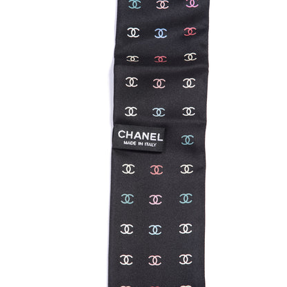 Chanel Silk Polka Dot CC Slim Bandeau Black Multicolor 3 of 3