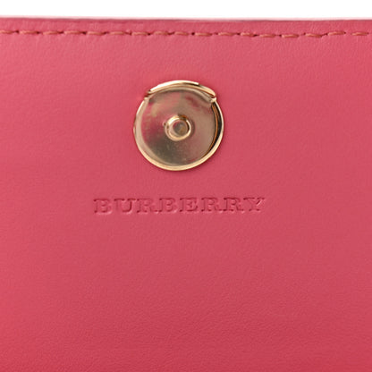 Burberry Haymarket Check Floral Print Henley Wallet On Chain Plum Pink Pewter Blue 5 of 8