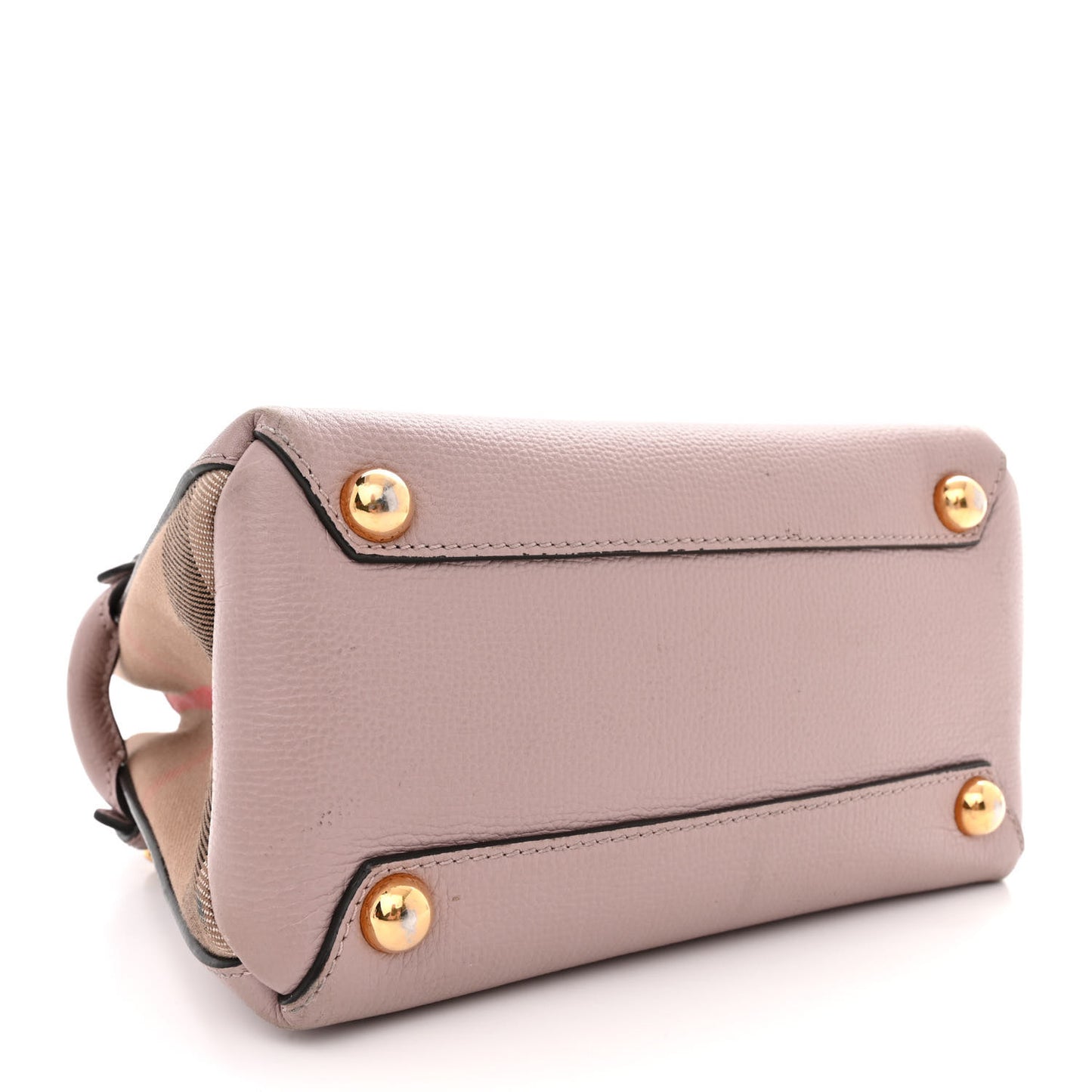 Derby Calfskin House Check Small Banner Tote Pink