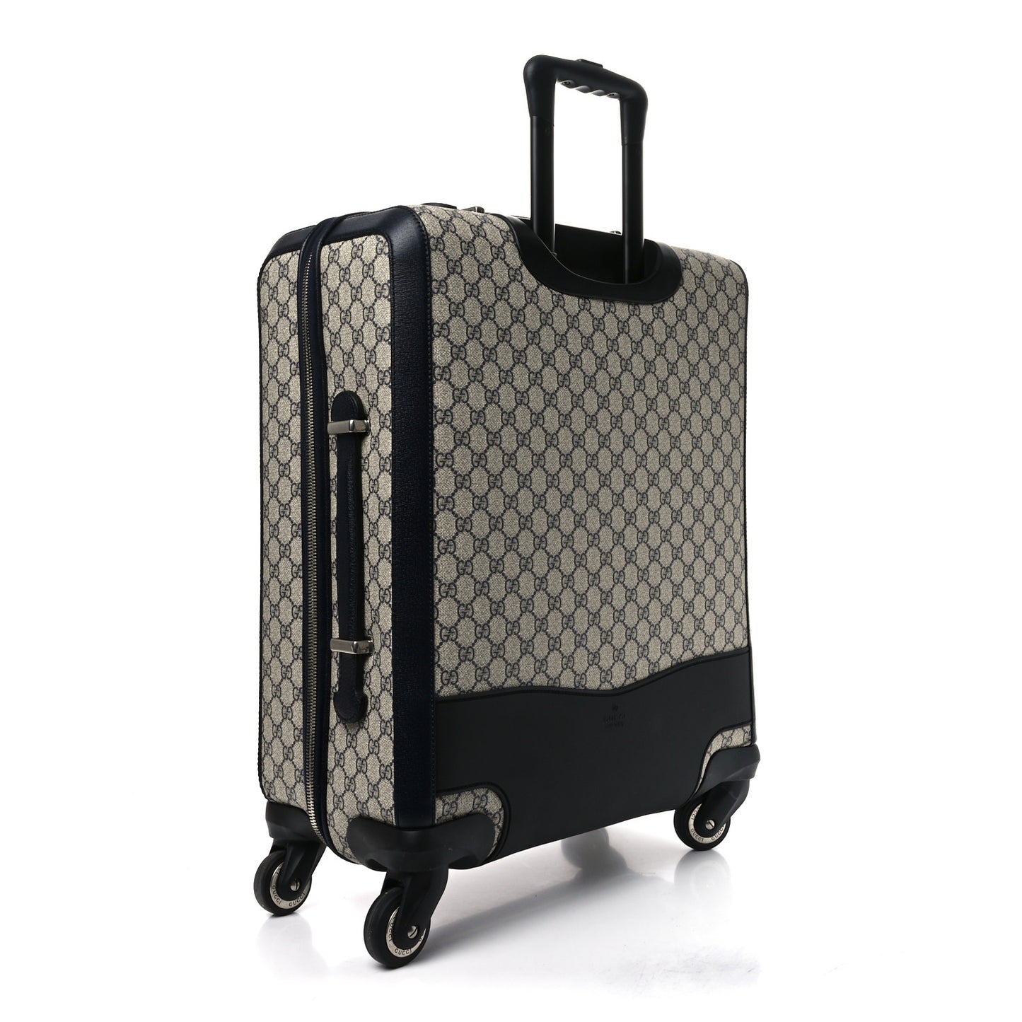 GG Supreme Monogram Textured Dollar Calfskin Web Savoy Cabin Plus Trolley Beige Blue