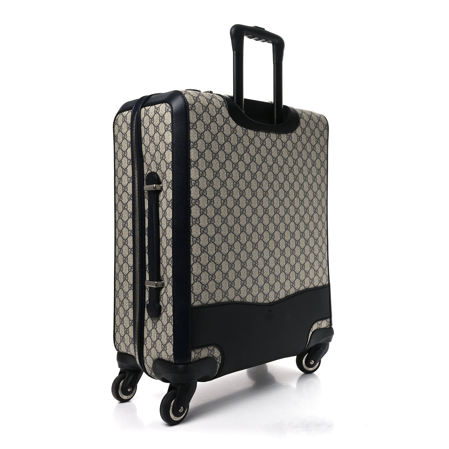 Gucci GG Supreme Monogram Textured Dollar Calfskin Web Savoy Cabin Plus Trolley Beige Blue 2 of 9