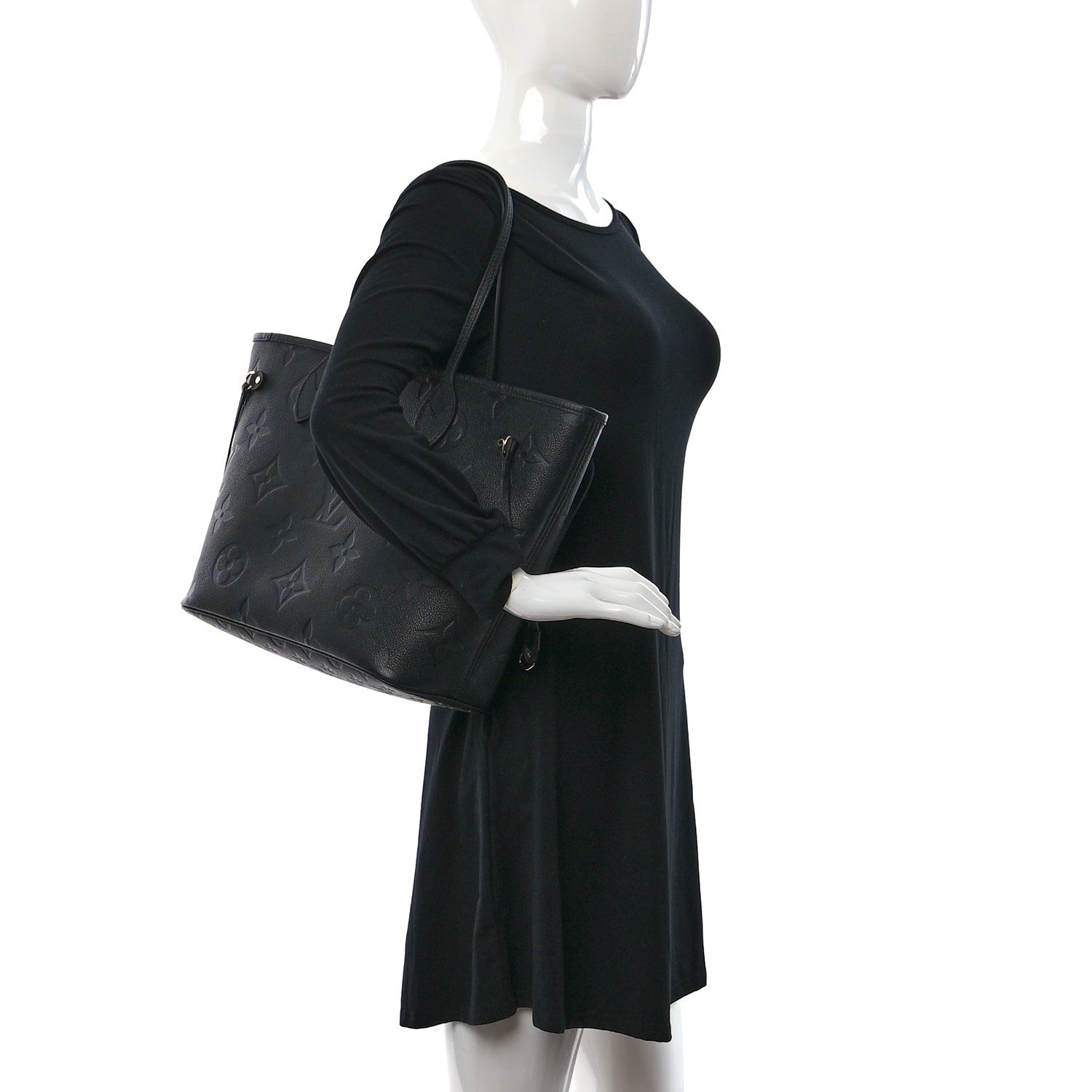 Louis Vuitton Empreinte Monogram Giant Neverfull MM Black 2 of 9