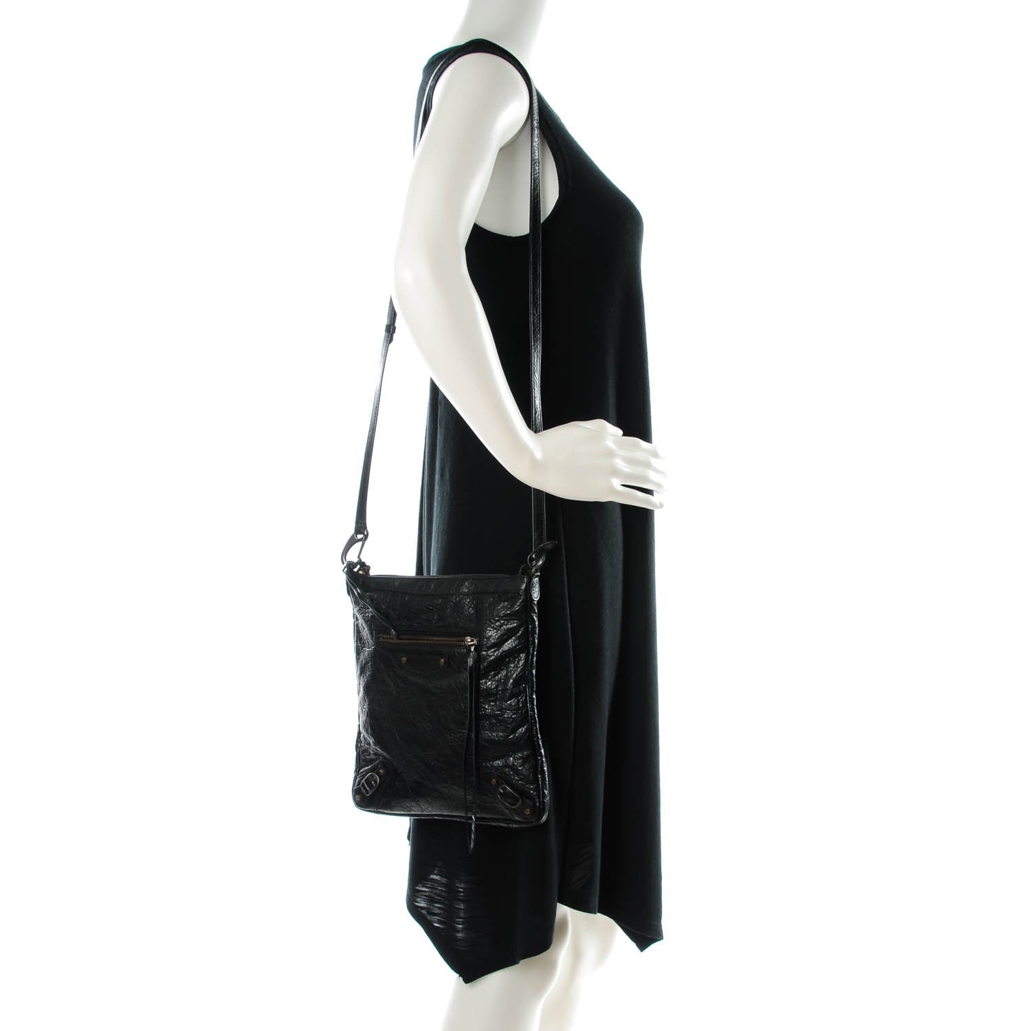 Balenciaga Agneau Classic Hardware Flat Crossbody Black 2 of 7