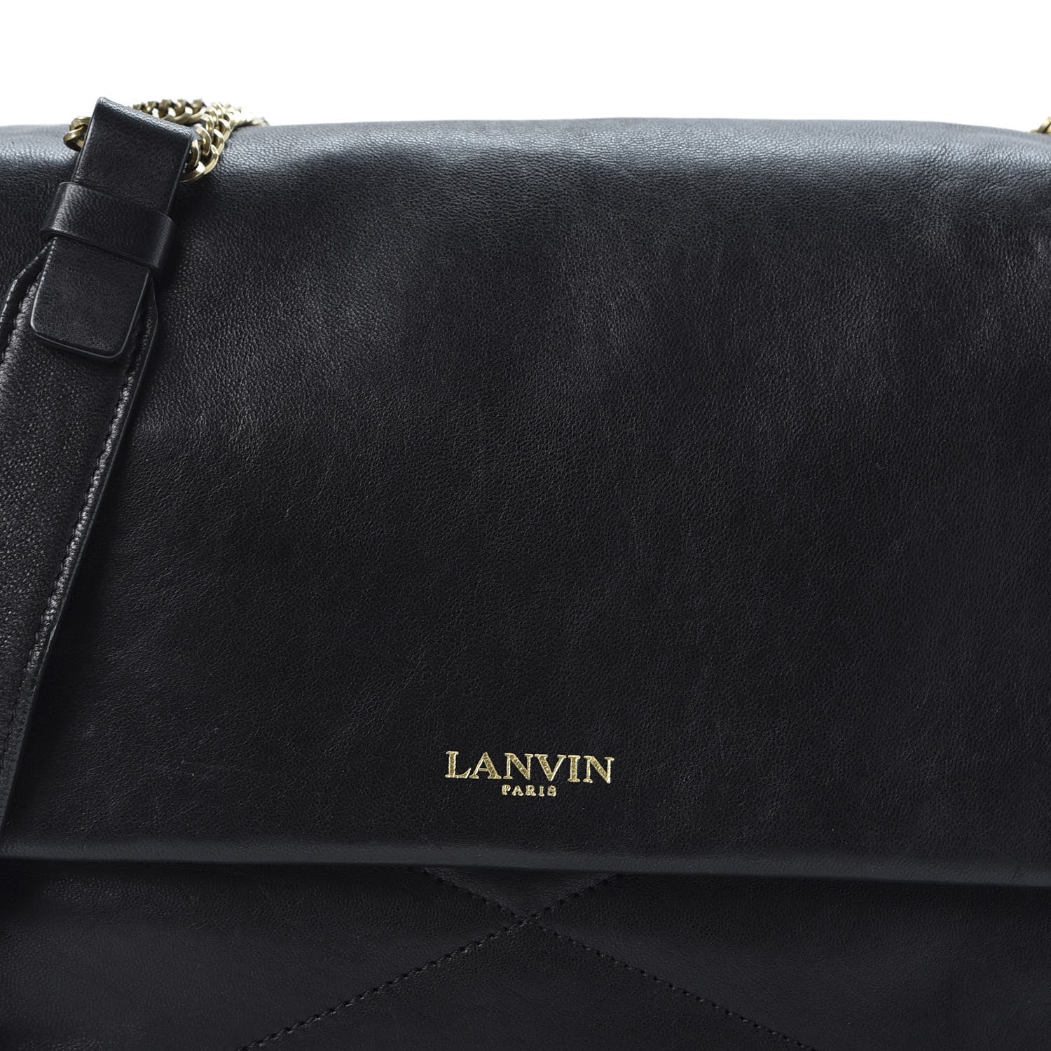 Lanvin Lambskin Quilted Medium Sugar Flap Shoulder Bag Black 9 of 9