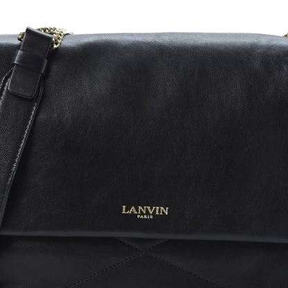 Lanvin Lambskin Quilted Medium Sugar Flap Shoulder Bag Black 9 of 9
