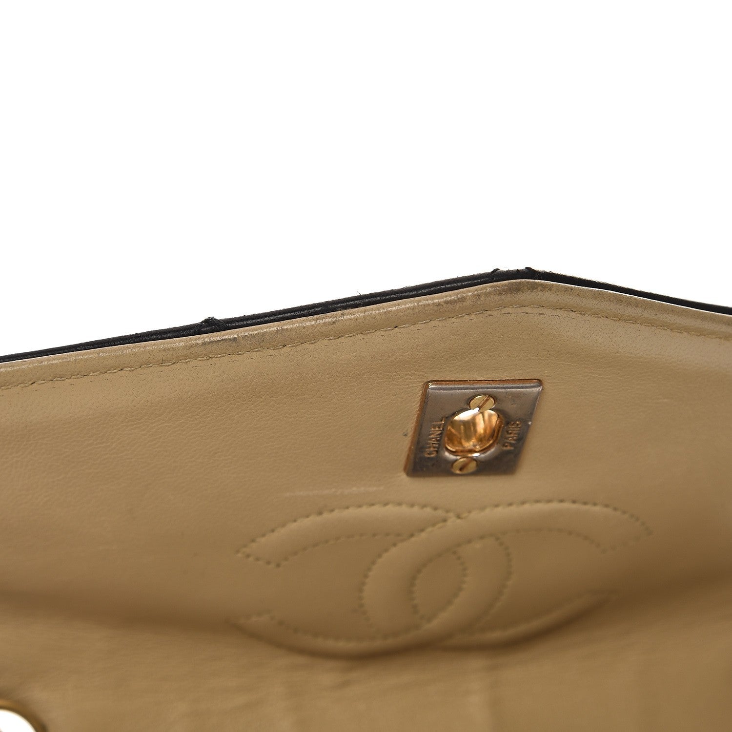 Chanel Lambskin Quilted Bi-Color Flap Beige Black 18 of 20