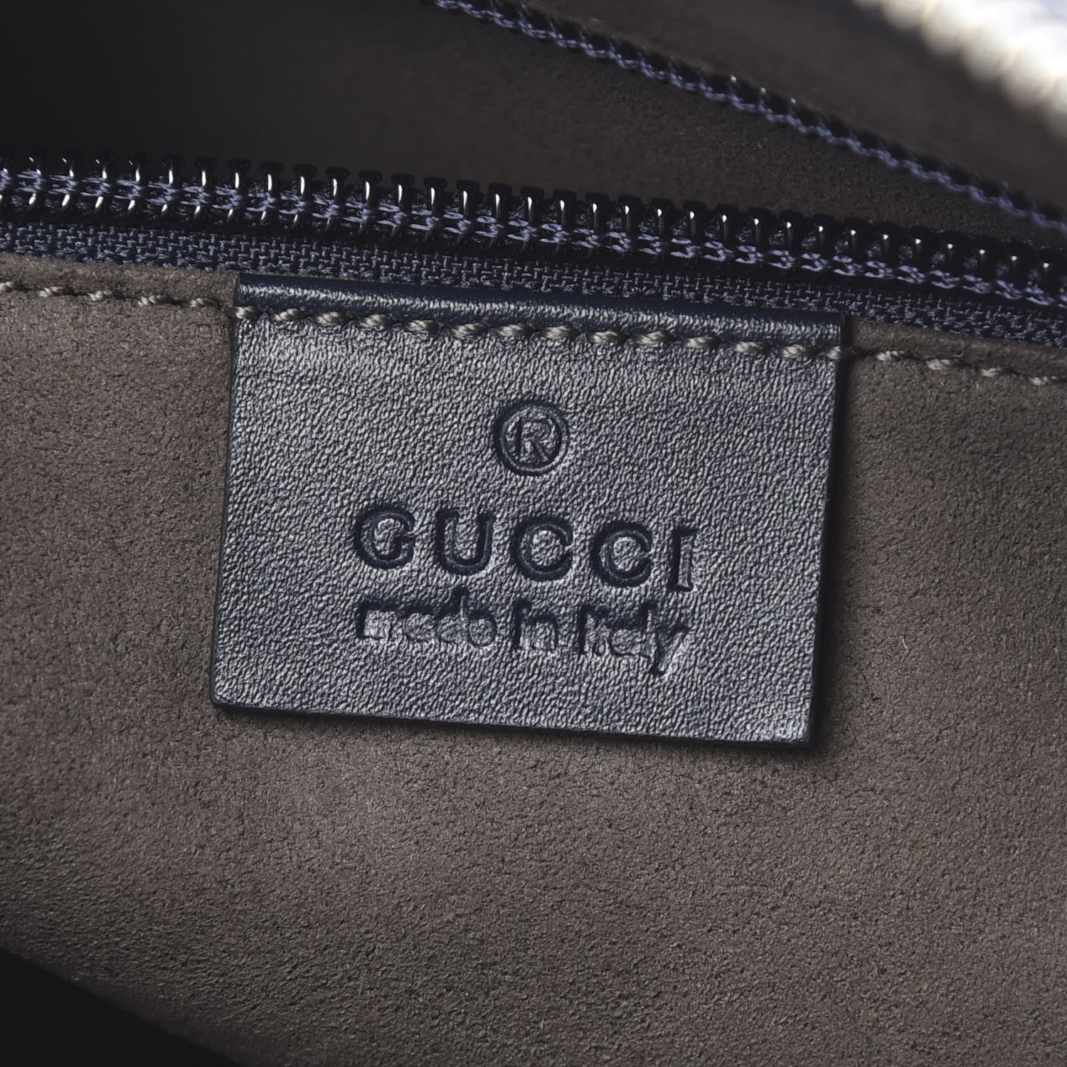 Gucci Guccissima Signature Medium Flat Messenger Bag Blue 6 of 10