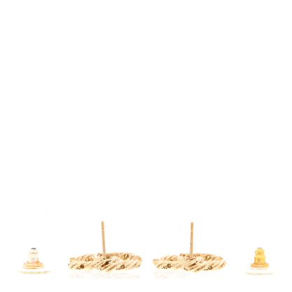 Chanel Crystal Twisted CC Earrings Gold 3 of 5