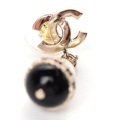 Chanel Crystal Pearl CC Fantasy Drop Earrings Gold Black 4 of 4