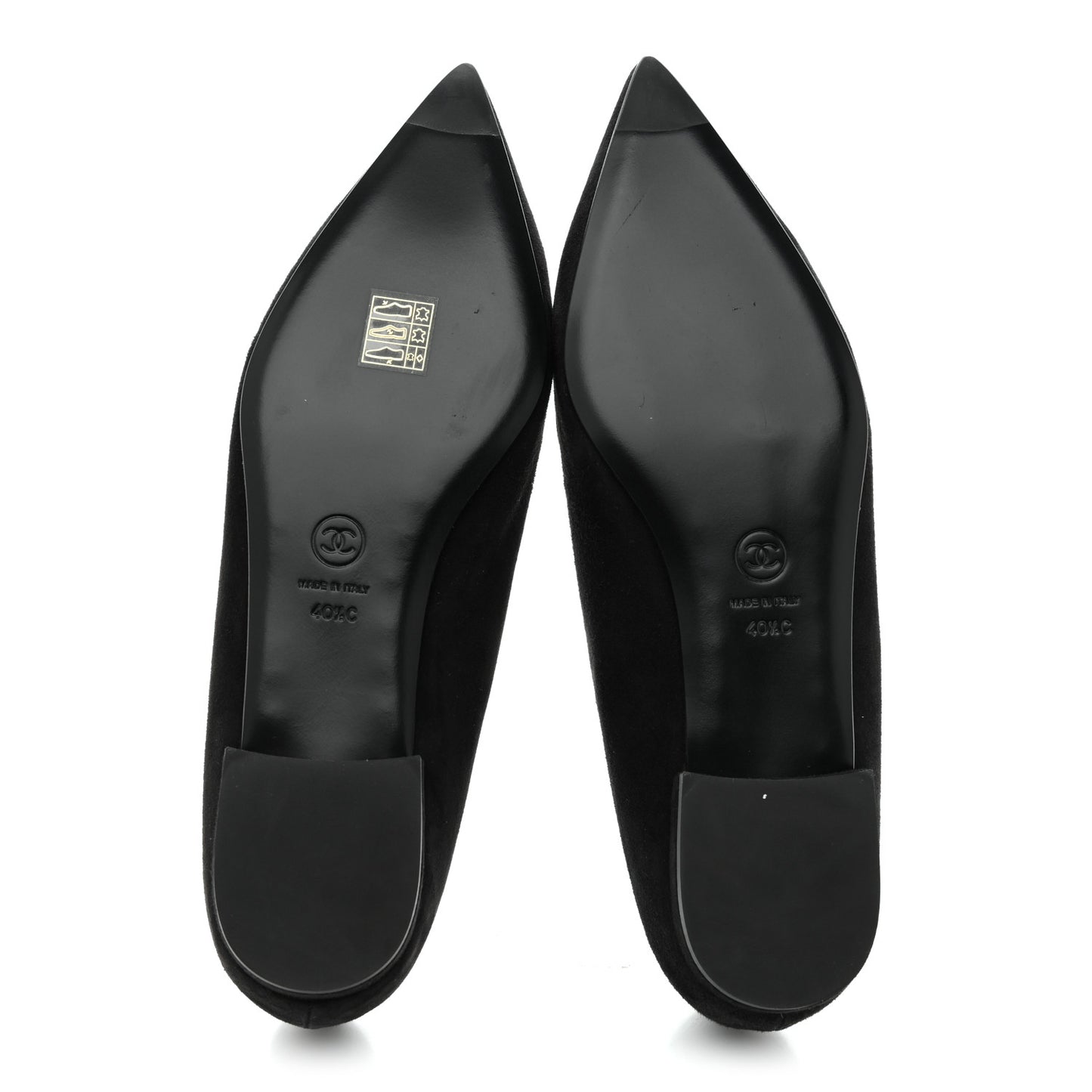 Suede Heart CC Loafers 40.5 Black