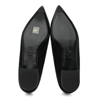 Chanel Suede Heart CC Loafers 40.5 Black 6 of 9