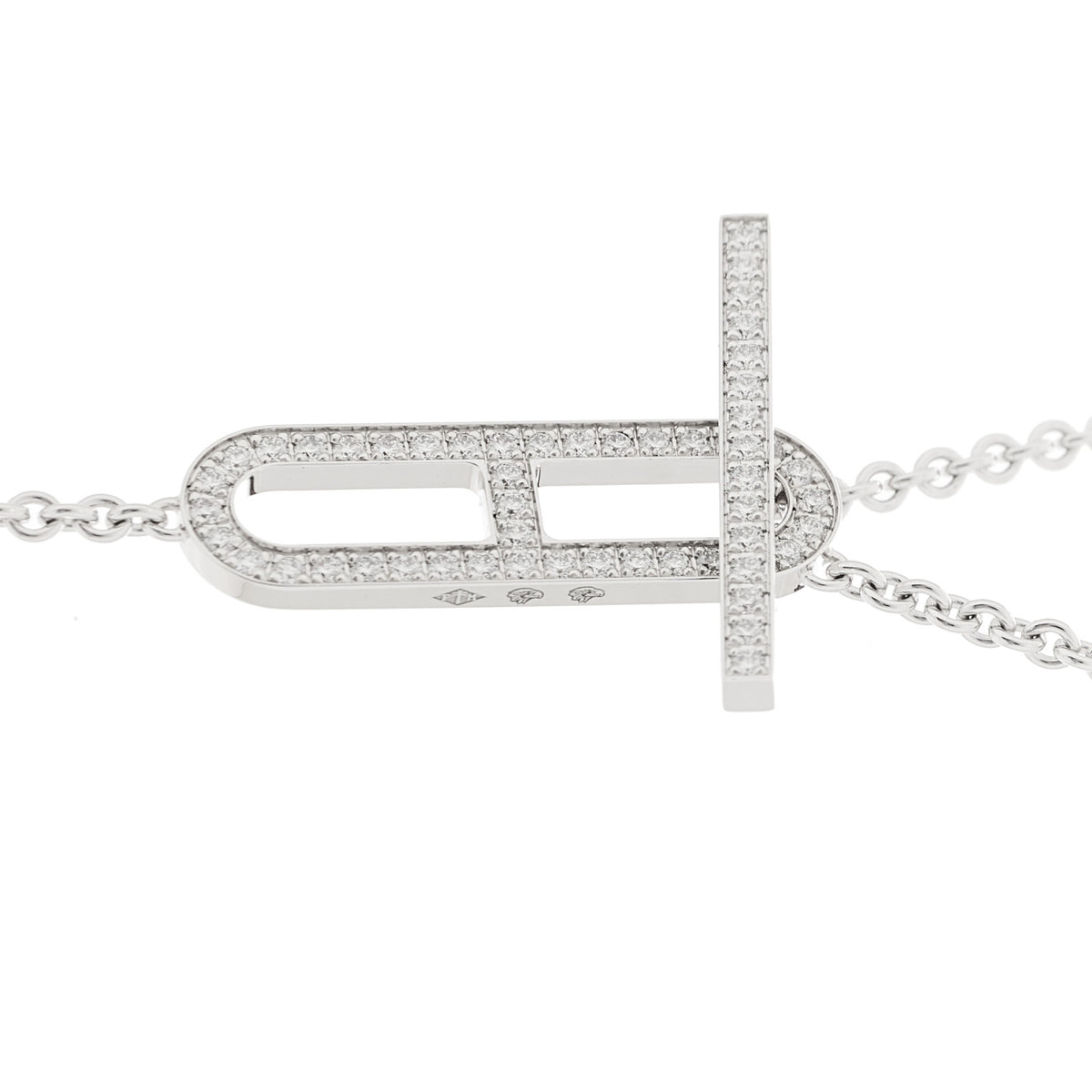 18K White Gold Diamond PM Ever Chaine D'Ancre Necklace ST